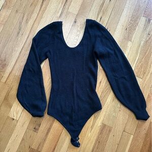 Abercrombie & Fitch knit black bell sleeve bodysuit